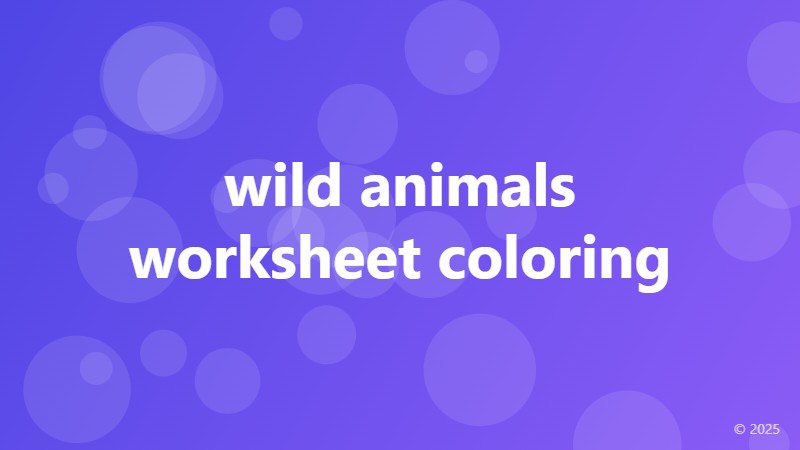 wild animals worksheet coloring
