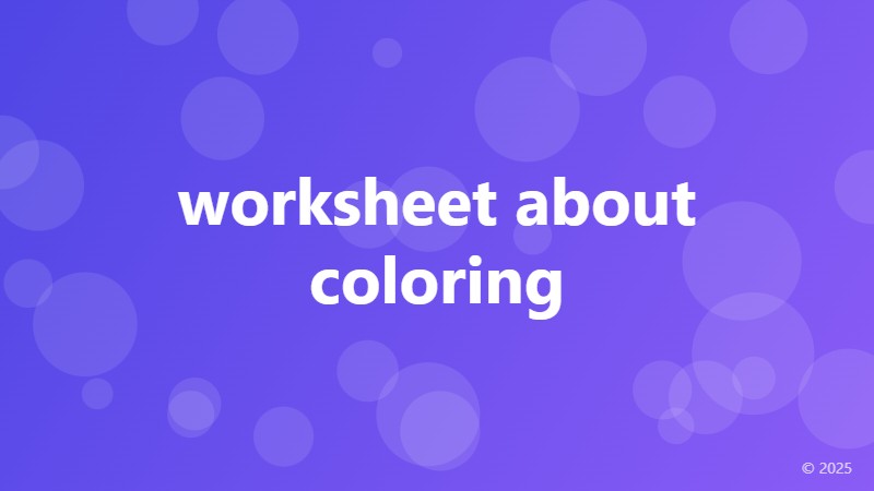 worksheet about coloring