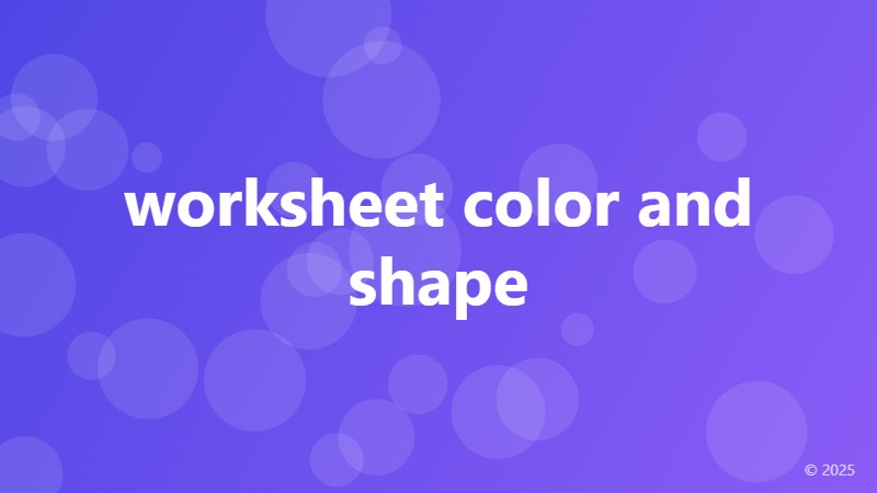 worksheet color and shape