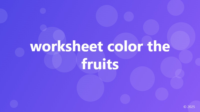 worksheet color the fruits