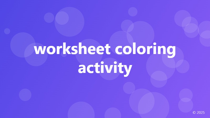 worksheet coloring activity