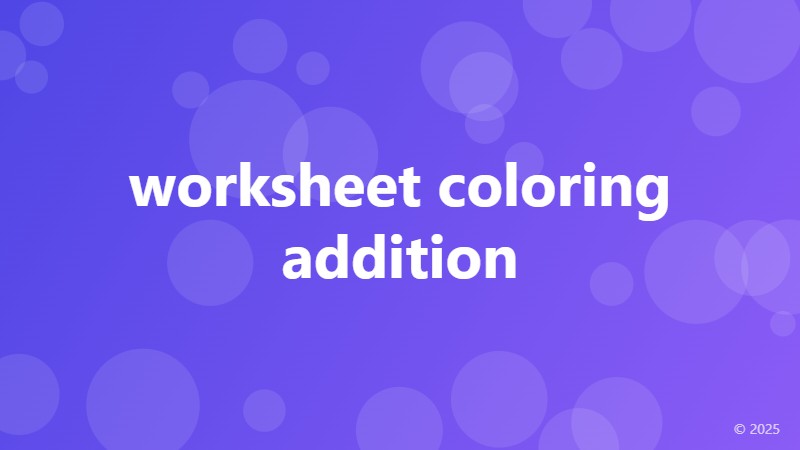 worksheet coloring addition