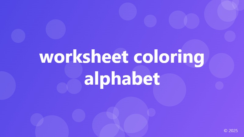 worksheet coloring alphabet