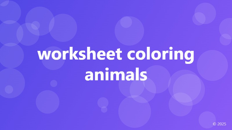 worksheet coloring animals