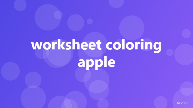 worksheet coloring apple