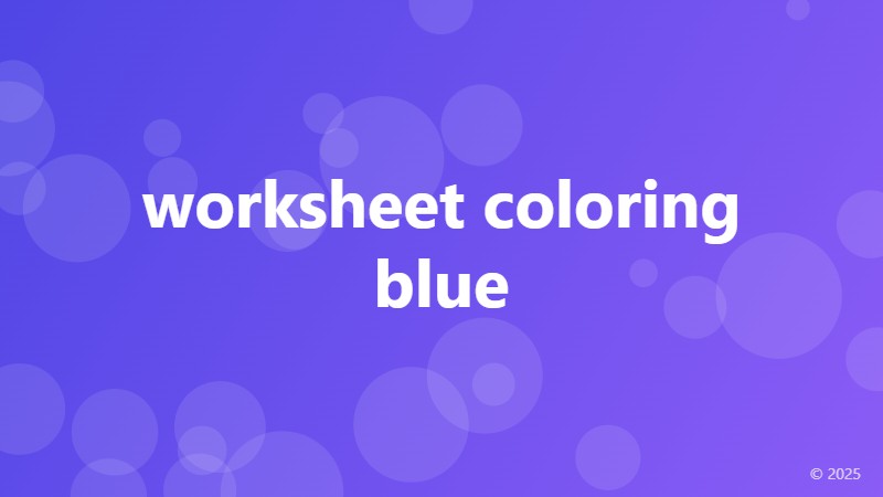 worksheet coloring blue