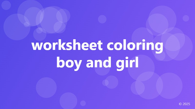 worksheet coloring boy and girl