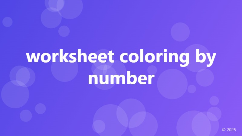 worksheet coloring by number