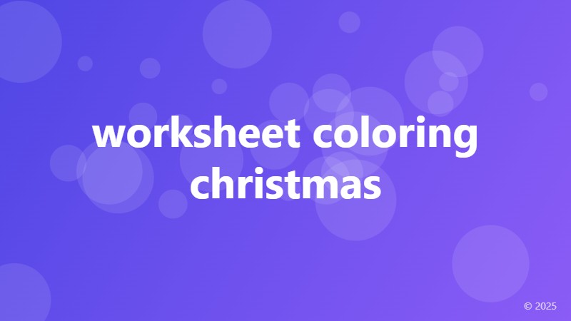 worksheet coloring christmas