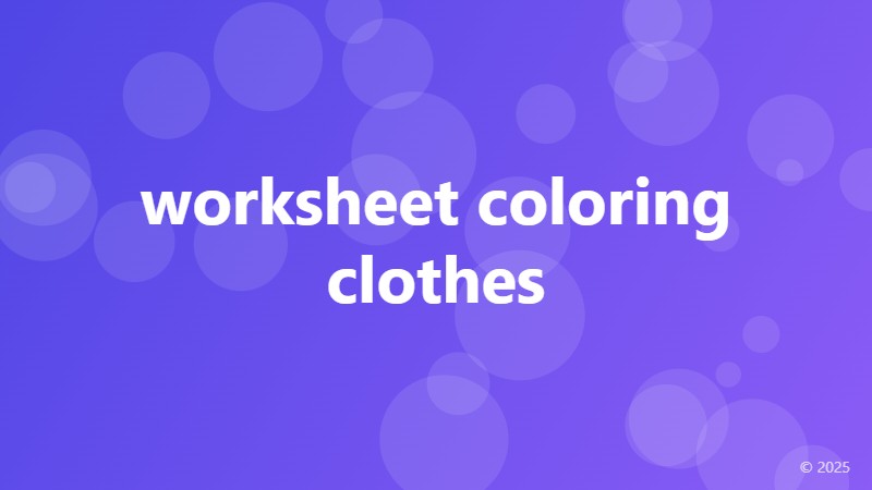 worksheet coloring clothes