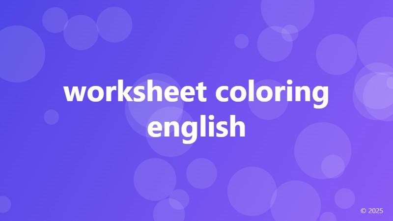 worksheet coloring english