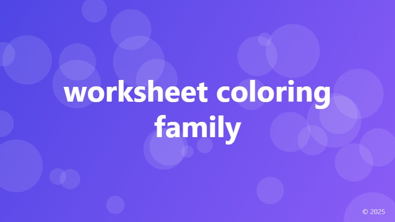 worksheet coloring family