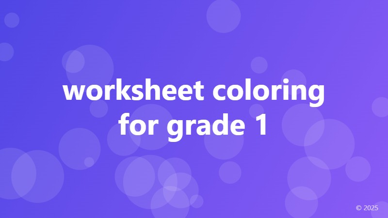 worksheet coloring for grade 1