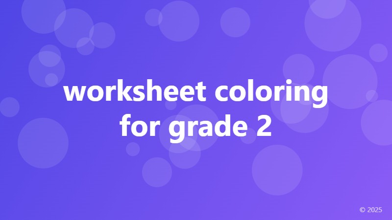worksheet coloring for grade 2
