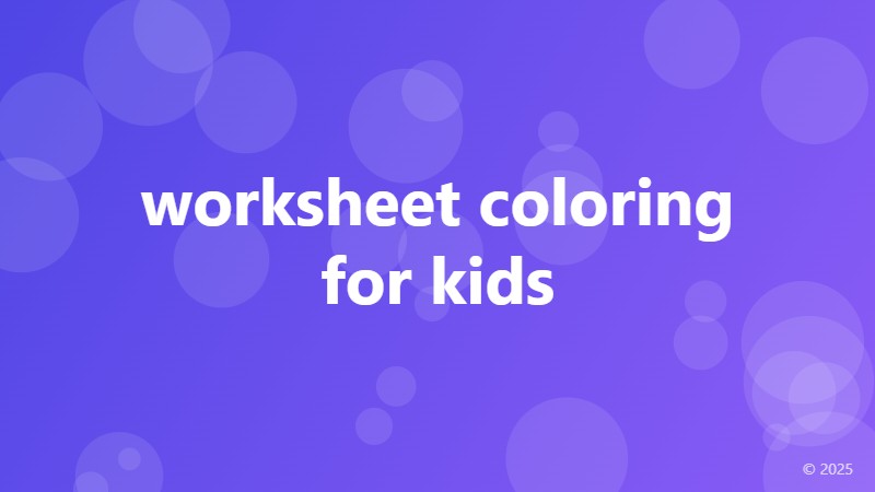 worksheet coloring for kids