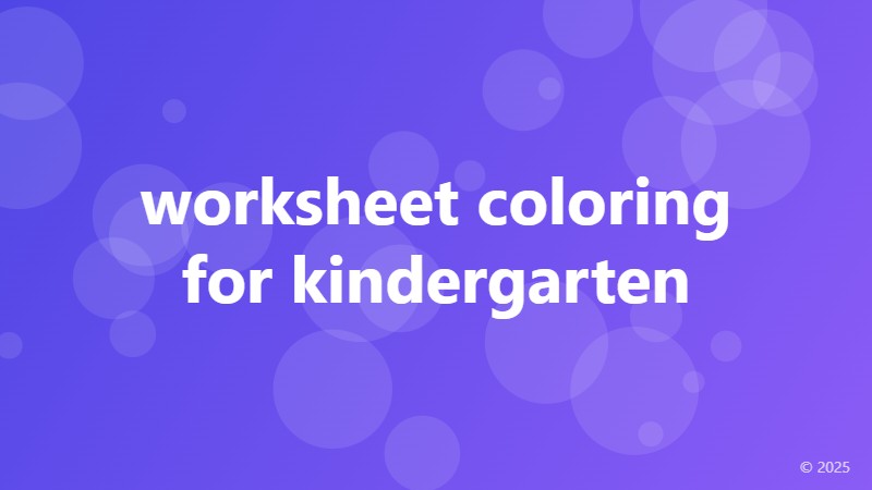 worksheet coloring for kindergarten