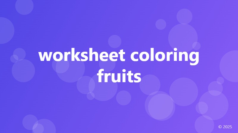 worksheet coloring fruits
