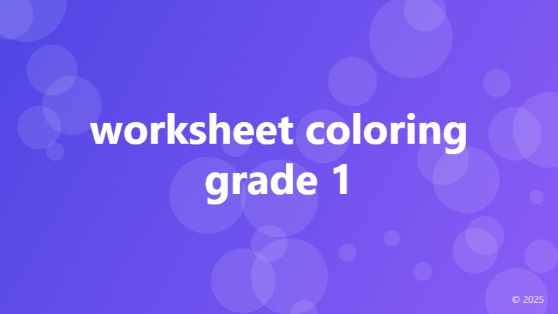 worksheet coloring grade 1