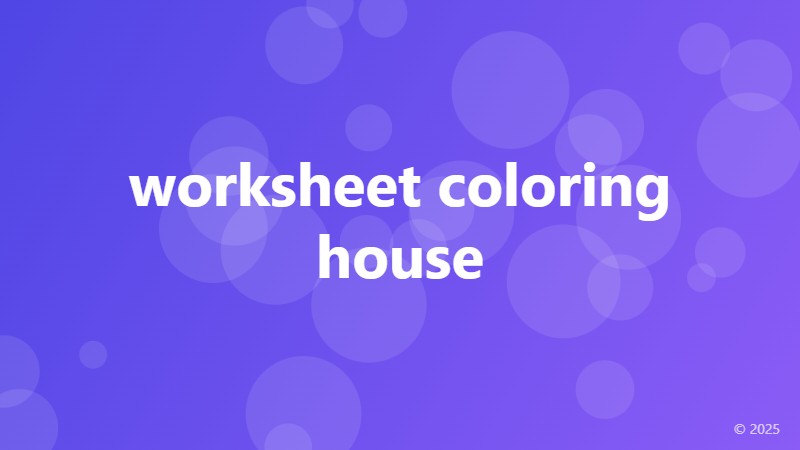 worksheet coloring house