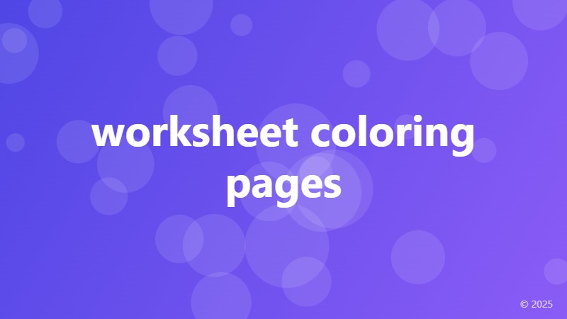 worksheet coloring pages