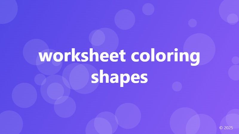worksheet coloring shapes