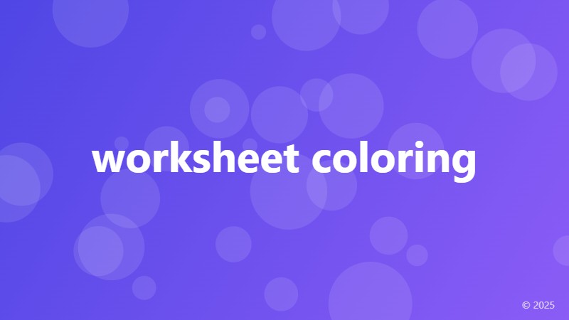 worksheet coloring