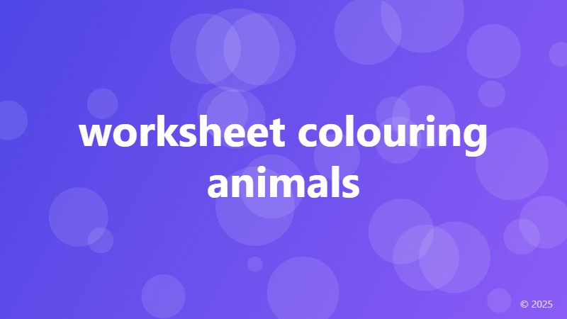 worksheet colouring animals