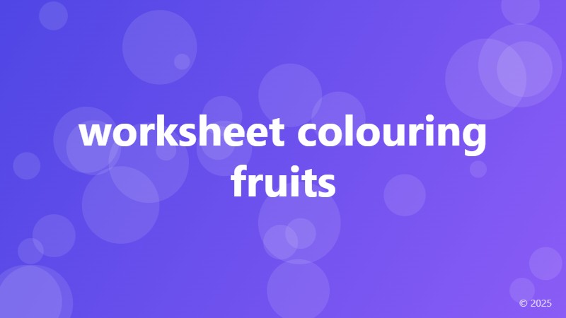 worksheet colouring fruits