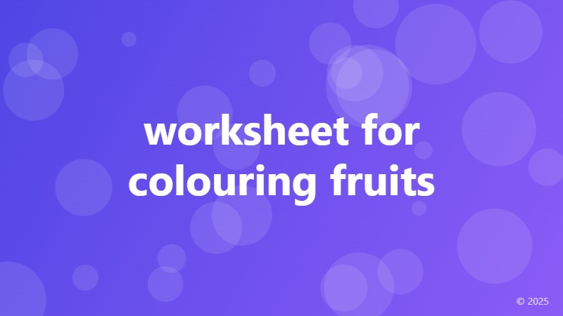 worksheet for colouring fruits