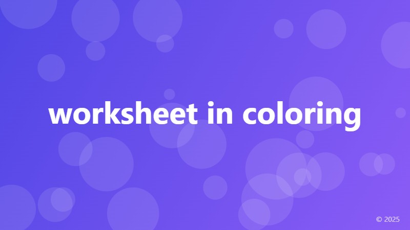 worksheet in coloring