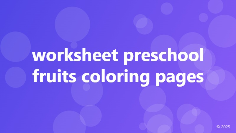 worksheet preschool fruits coloring pages